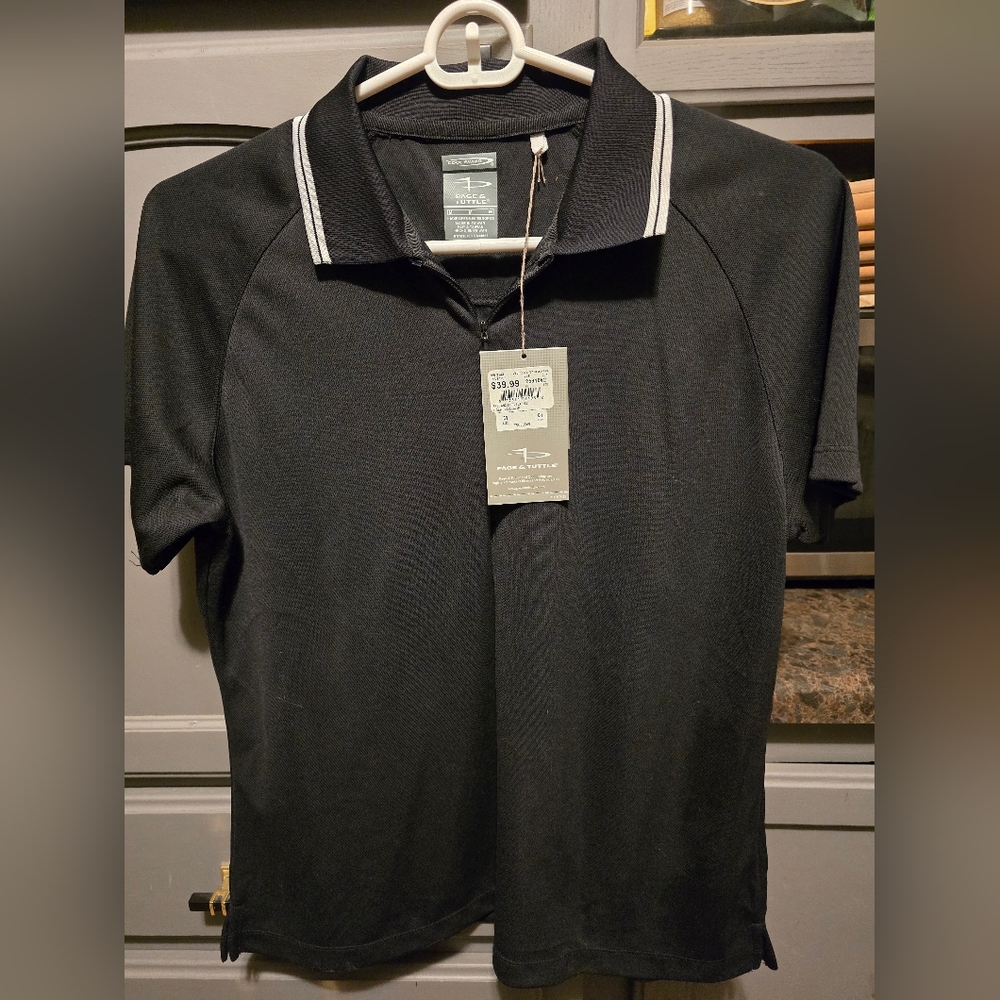 Black Womens Medium Golf- Tennis Polo Shirt
